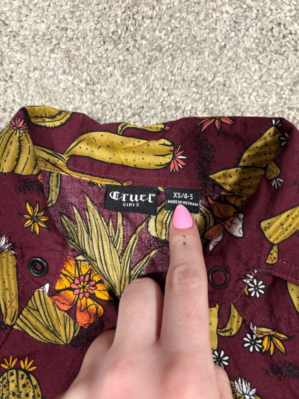 Cruel Girls Cactus Button Down Shirt - Picture 2 of 3